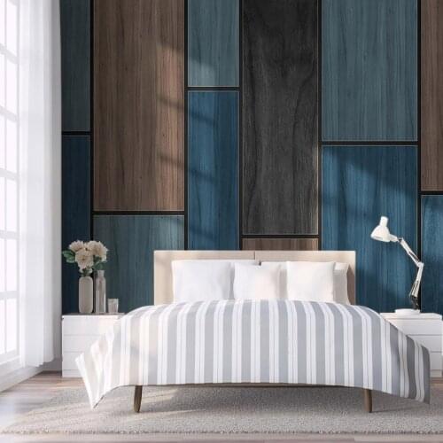 Custom Mural Wallpaper Modern Creative Abstract 3D Geometric Wood Board Industrial Style Bedroom Background Wall Papel De Parede