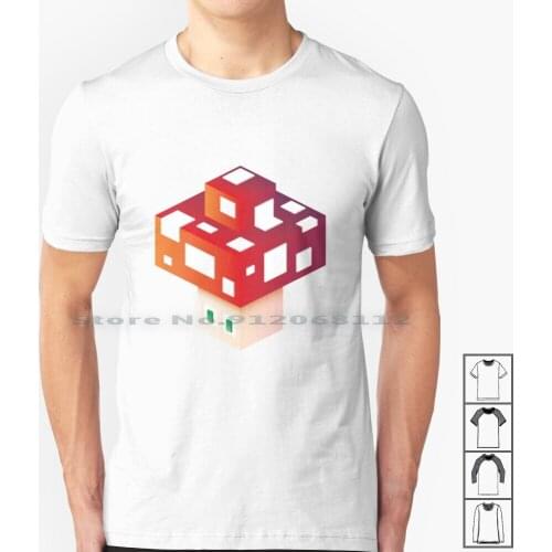 Mineshroom T Shirt 100% Cotton Isometric Super Super Mushroom Magic Mushroom Crossover Mojang Video Games Retro Gaming Red