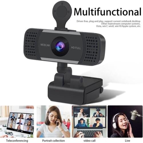 1080P HD Webcam With Mic Rotatable PC Desktop Web Camera Cam Mini Computer WebCamera Cam Video Recording For Webcast Conference