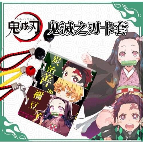 Anime Demon Slayer ID Card Kimetsu no Yaiba Kamado Tanjirou Kamado Nezuko Cartoon Card Sleeves Bank Card Protector Costume Props