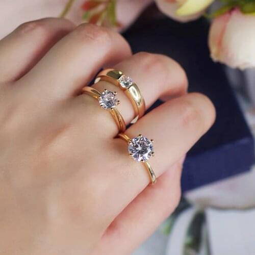 14K Gold 1 Carats Diamond Ring for Women Men Lovers 14k Gold Jewelry Anillo Silver 925 Jewelry Bague Diamant Bizuteria Rings Set
