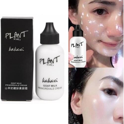 Lazy Face Foundation Cream Goat Milk Revitalizing Full Coverage Waterproof Face Makeup Base Brighten Cover Dark Circles