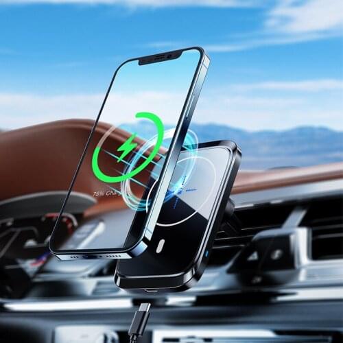 15W Magnetic Wireless Car Charger Mount Stand For iPhone12 Pro Max Mini Magsafing Fast Charging Wireless Chargers Phone Holder