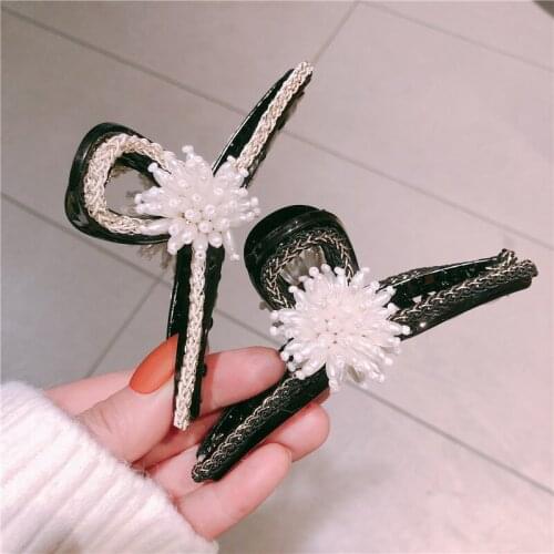 Fashion Girl Retro crystal Hair Claws Beam Hairpin Women Hair Accessories Beauty Hair Crab Clamp Headwear cute bear Hair Clip