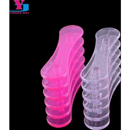 Fashion Pink Clear Nail Art Makeup Brush Pen Holder Dispalyer Stand Plastic Professional Pen Manicure Decorations Nails Tools