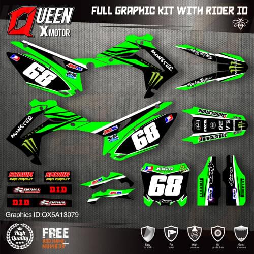 QUEEN X MOTOR Custom Team Graphics Backgrounds Decals Stickers Kit For HONDA 2014-2017 CRF250R 2013-2016 CRF450R 079