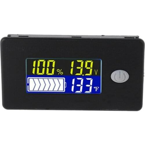 2021 Newest 12V 24V 36V 48V Battery Capacity Indicator LCD Voltmeter Temperature Meter Capacity Indicator Wholesale