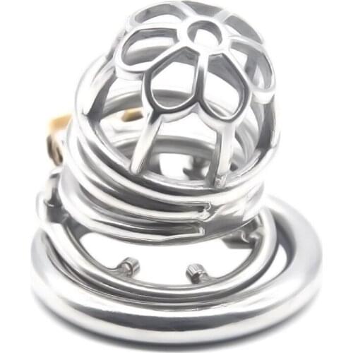 New Male Metal CB Chastity Device Round Rings with Anti off Ring CB Chastity Cages Stainless Steel Lock JJ Birdcage for Men