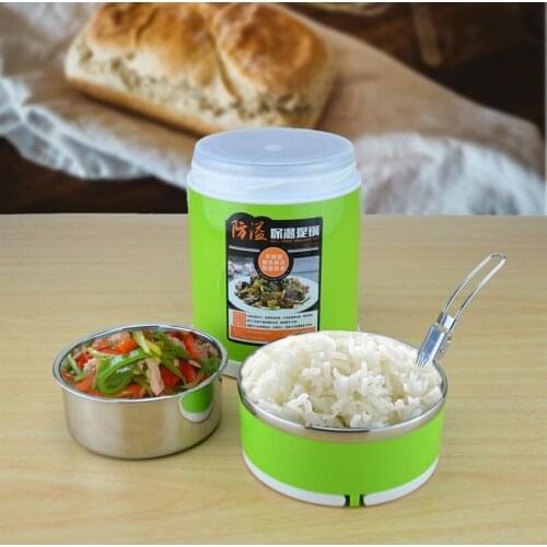 Affordable Portable Double Wall Stainless Steel Thermal Insulation Bento Food Container Storage Spill-proof sealing Box