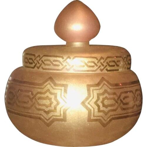 Sugar Bowl 24k Gold Painted Glass Handmade Art Made In Turkey Elegant Decorative Décor