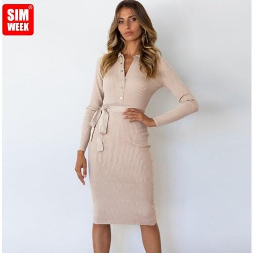 Модные трикотажные платья SIMWEEK China At AliExpress