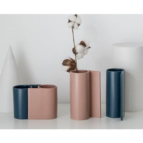 Nordic candinavian Ceramic Vase Creative simple art flower arrangement dry flower decorative vases Plant Pot home wedding decor