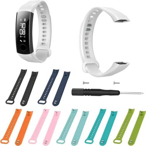 Colorful Replacement Wrist Band Watch Strap Silicone Rubber Watchband Smart Accessories for Huawei Honor Band 3 Smart Bracelet