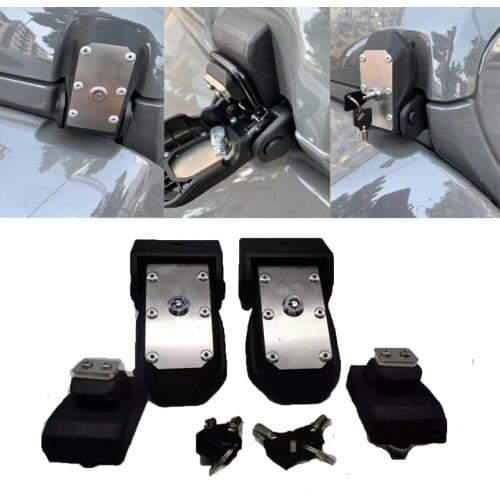 Steel Lock Hood Latch Catch Car Engine Hood locks with Key Kit Accessories for Jeep Wrangler JL 2018 2019