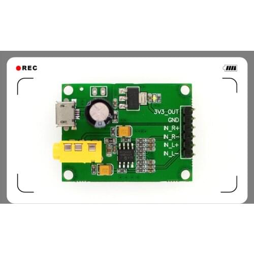 Stereo Analog Audio Differential Balanced Input Conversion AUX3.5 Output Operational Amplifier Board MCP6002