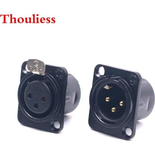 Thouliess 4pcs HIFI Gold plated XLR Female Socket Phono Chassis Female For CD Amplifier