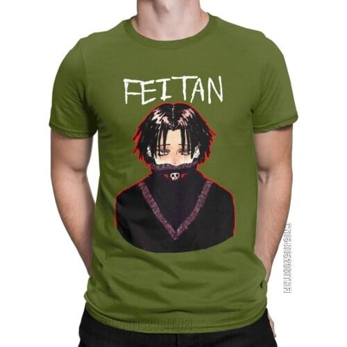 Amazing Feitan Hunter X Hunter T-Shirt For Men Crew Neck Cotton T Shirt Classic Short Sleeve Tees Graphic Printed Clothing