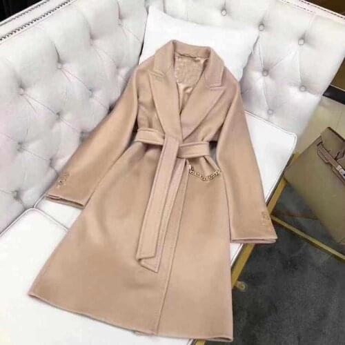 100% Double-faced cashmere Jacket Women 2019 High Quality Autumn Winter Runway Fashion Long Sleeve Women Outfit