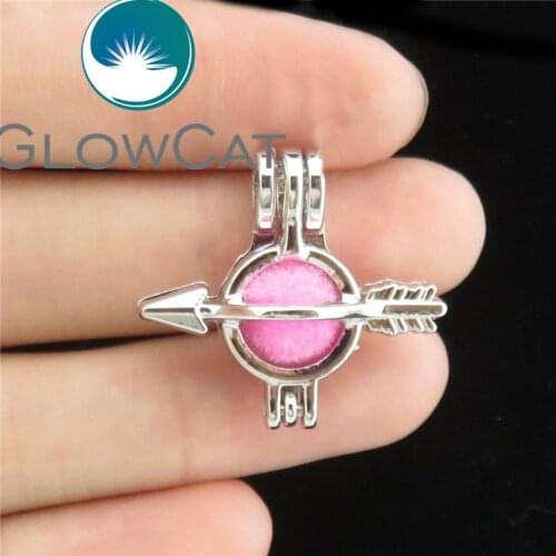 10x K603 Metal Arrow Pearl Cage Making Bead Cage Pendant Essential Oil Locket Beads Fit Necklaces Jewelry