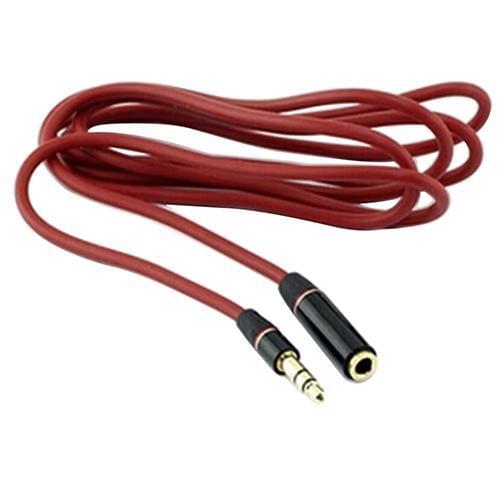 3.5mm Red Male To Female M/F Plug Jack Stereo Audio Headphone Extension Cable