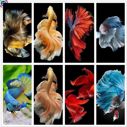 5D Diamond Painting Animal Fish Mosaic Painting Cross Stitch Kit Diamond Embroidery Totem Rhinestone Christmas Gift Home Decor