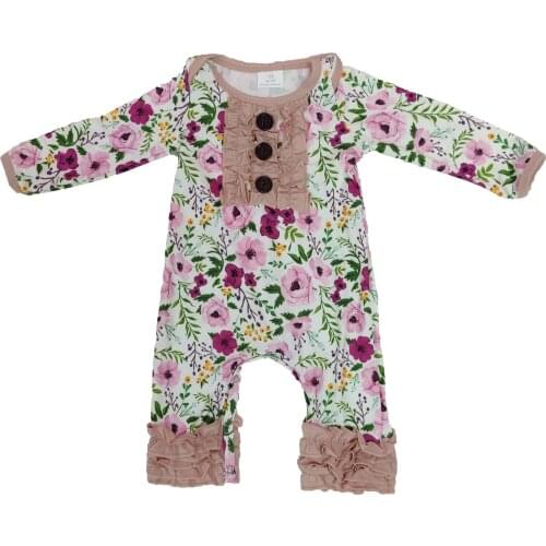 Infant Romper Jumpsuit Newborn Baby Little Gril Lovely Flowers Long Sleeve Outfits Spring Autumn Clothes
