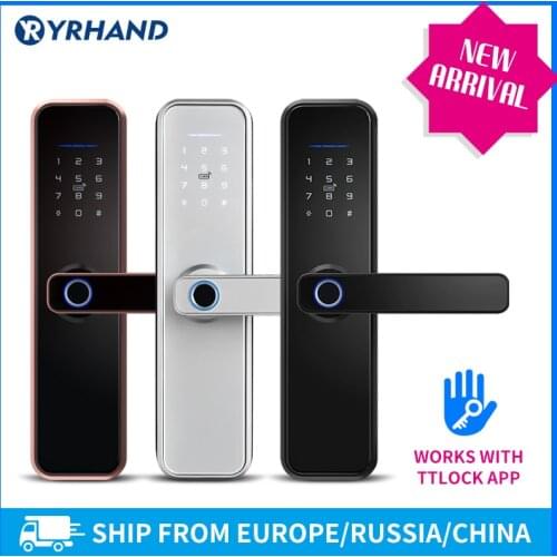 TT lock app WiFi Smart Fingerprint Door Lock, Electronic Door Lock,Smart Bluetooth Digital APP Keypad Code Keyless Door Lock