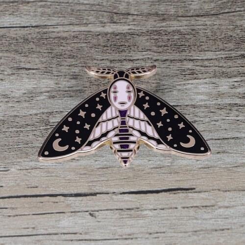 BG1056 Moth Butterfly Enamel Pins Cute Anime Brooch Pin Bag Clothes Lapel Pin Gothic Badge Jewelry Gift for Kids Friends
