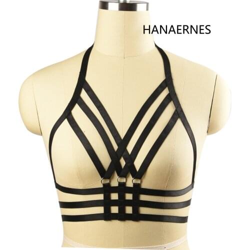 Fetish Chest Bondage Lingerie Erotic Cage Bra Gothic Garter Belt Suspenders Stockings Belt Sexy Ladies Women Body Harness Bra