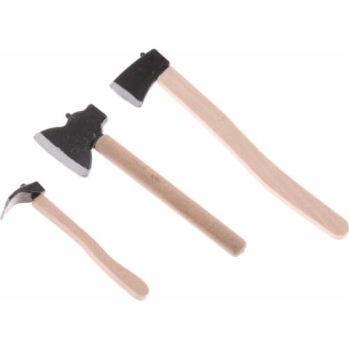 G08-X325 children gift Toy 1:12 Dollhouse mini Miniature rement Gardening tool axe 3pcs/set