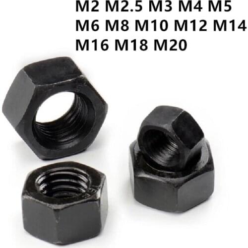 GB6170 Black Grade 8.8 steel DIN934 Hex Hexagon Ordinary Nut For M2 M2.5 M3 M4 M5 M6 M8 M10 M12 M14 M16 M18 M20 Screw Bolt