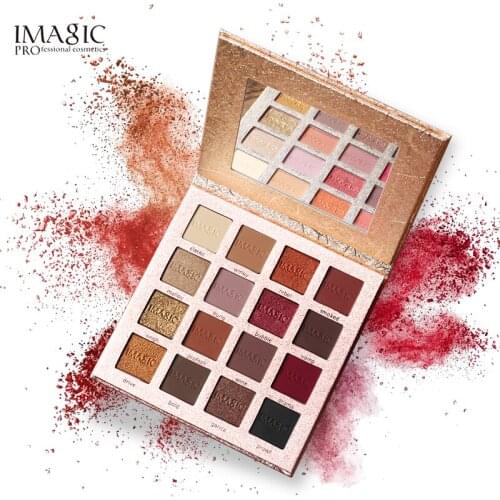 IMAGIC 16 Color Shimmer Matte Eyeshadow Palette Natural Eye Shadow Nude Smoky Warm Pigment Makeup Palette Pro Women Cosmetic Kit
