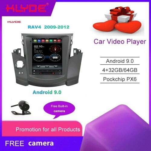 KD-97002 Hot selling android tesla car video radio gps player For RAV4 2009-2012 with wifi bluetooth radio mp3/mp4 stereo