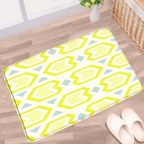 Geometric Bath Mat Modern Striped Check Color Pattern Non-slip Rug Home Decor Bathroom Kitchen Entrance Aisle Use Doormat Carpet