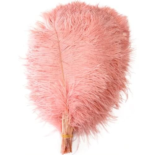 14-16 Inch Leather Pink Big Fluffy Ostrich Feather for Lamp Party Home Center Office Table Decoration DIY Crafts Wedding Plumes