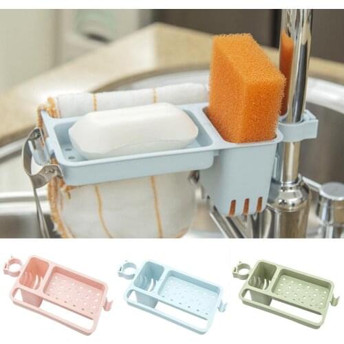 Kitchen Storage Racks Plastic Dish Drainer Tap Faucet Draining Rack Sink Storage Stand Kitchen Sponge Cloth Rags Holder