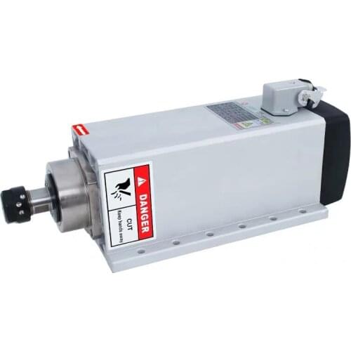 Square 4.5kw air cooled Flange mount spindle motor AC220V/AC380V ER32 18000RPM CNC Milling spindle
