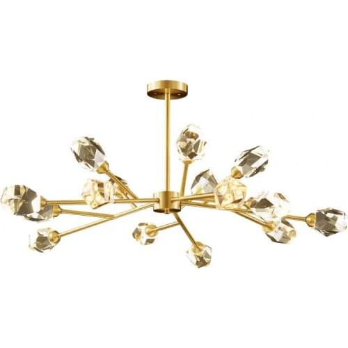 Chandelier for Living Room Bedroom Dining Room Kitchen Decor Modern Luxury LED Crystal Pure Copper Ceiling Indoor Lighting