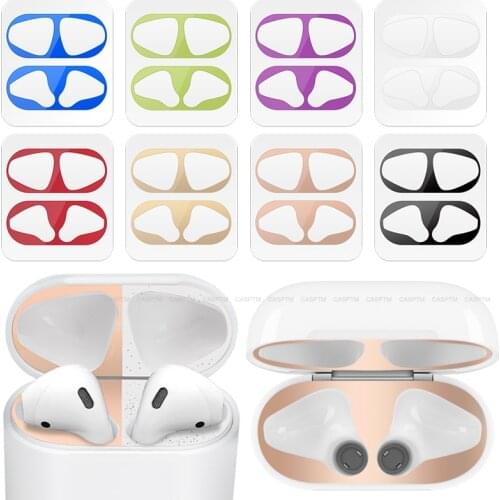 Metal Dustproof Sticker for Apple AirPods 2 1 Earphone Accessories Ultra-Thin Protective Wrap Sticker Skin Self-Adhesive Film