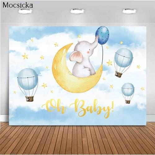 Mocsicka Oh Baby Background Sky Balloon Background Decoration Style Baby Shower Photo Background Photography Banner