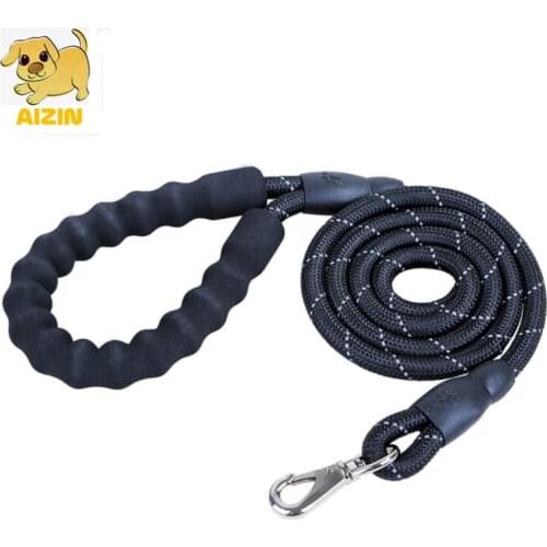 Strong Thick Nylon Dog Leashes Comfortable Leather Soft Control Leash For Medium Large Dog Pitbull Gold Retriever Pets Supplier