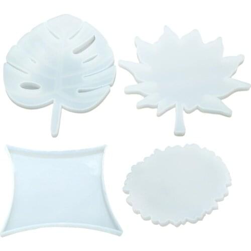DIY Crystal Epoxy Silicone Mold Coaster Mold Leaves Maple Leaf Diamond Handmade Mirror