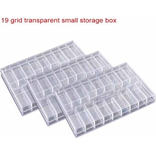 19 grid transparent parts box small screw storage box storage box component tool electronic parts box multi-grid covered
