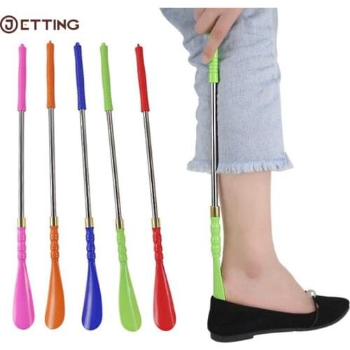 1PCS 18.5Inch Lengthen Shoe Horn Stainless Steel Easy to Take Shoe Helper Stick