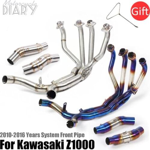 Slip On System For Kawasaki Z1000 2010-2016 Motorcycle Escape Moto Modified Muffler Tube Middle Front Link Header Pipe Bike Part