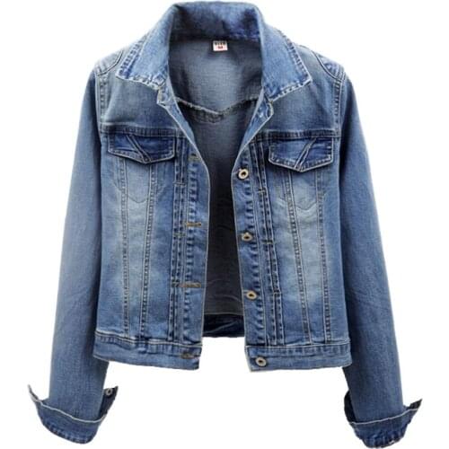 2020 New Spring Autumn Women Jean Jackets Short Casual Denim Jacket Women Coat Long Sleeve plus size 5XL