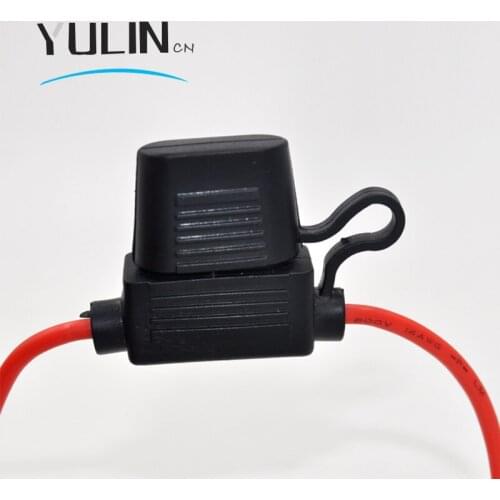 1pcs waterproof auto inline medium In-Line Fuse Holder + 1pcs Fuse Inserts Blade Inline Fuse Holder Splash Proof for Car Bike