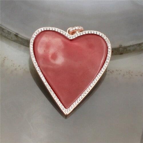 10mm 5pcs/lot Fashion cz/enamel charm, red heart shape pendant , cz charm enamel jewelry wholesale necklace accessories