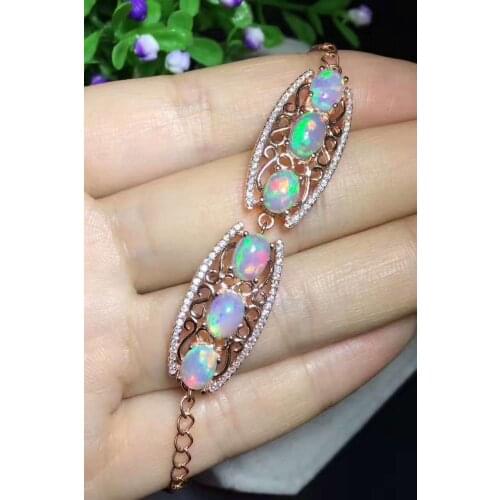 100% NATURAL ETHIOPIAN WELO FIRE OPAL CABOCHON Bracelet