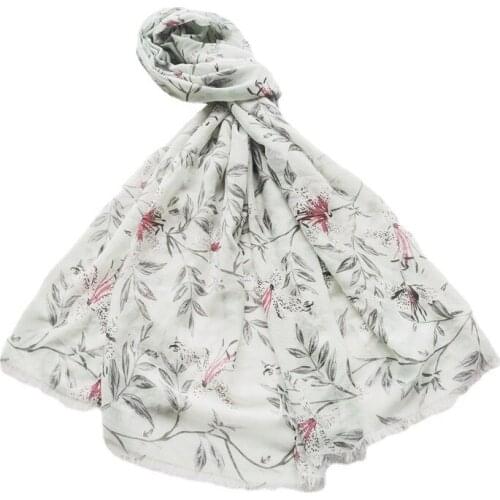 2021 Women Fashion Floral Printed Pattern Cotton Scarf Shawls Wraps Hijabs 10pcs/lot